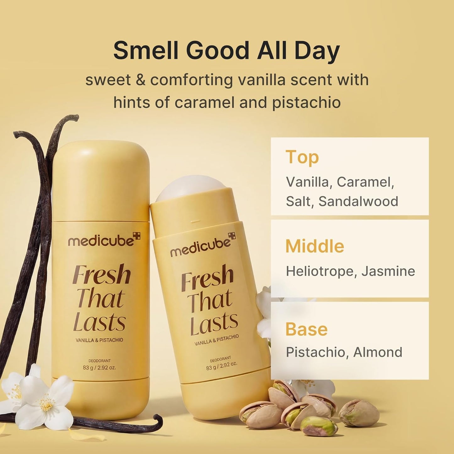 Medicube Fresh That Lasts Vanilla & Pistachio Deodorant Stick – 83g