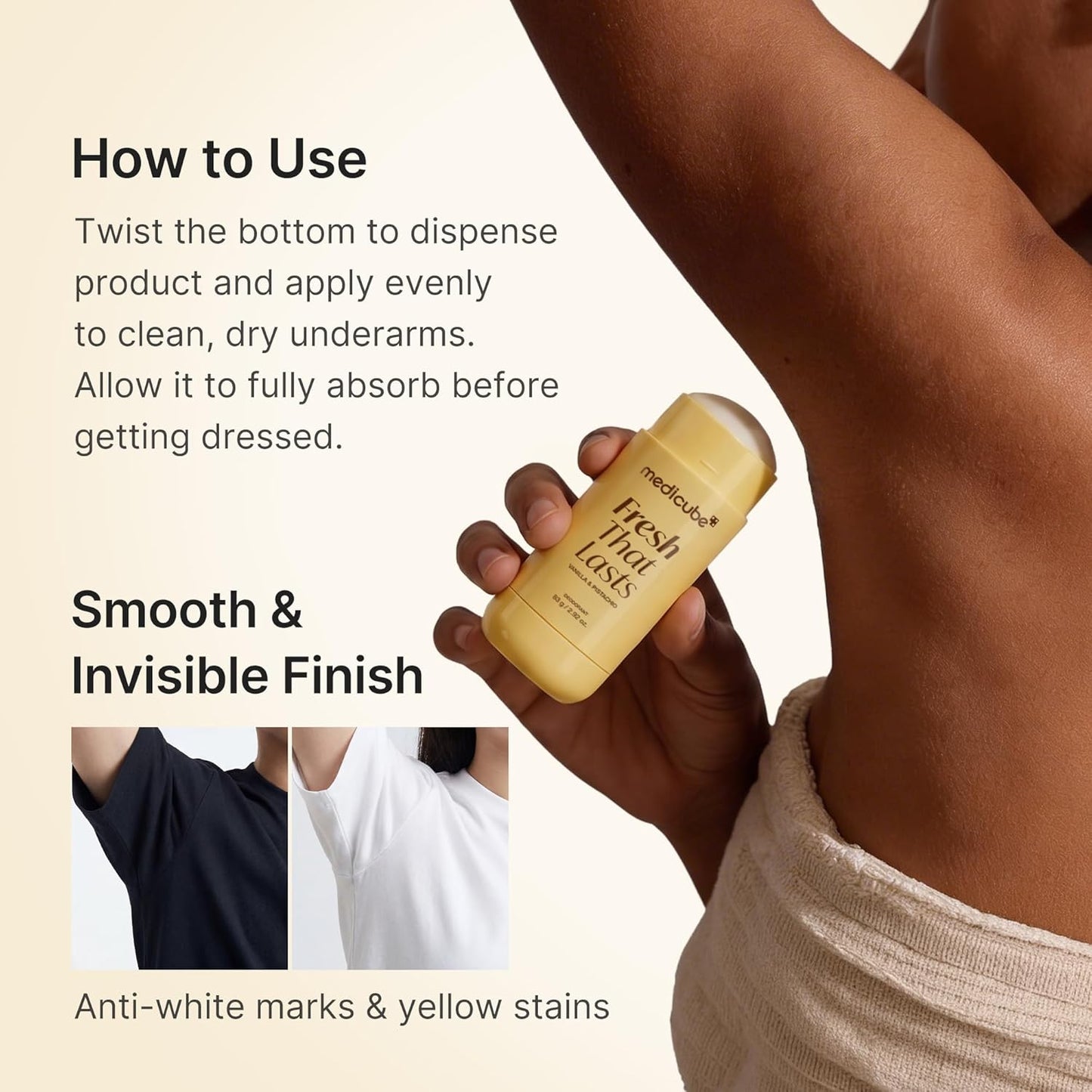 Medicube Fresh That Lasts Vanilla & Pistachio Deodorant Stick – 83g