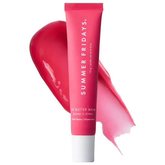 Summer Fridays Lip Butter Balm Treatment for Hydration + Nourishing Shine( Pink Guava)